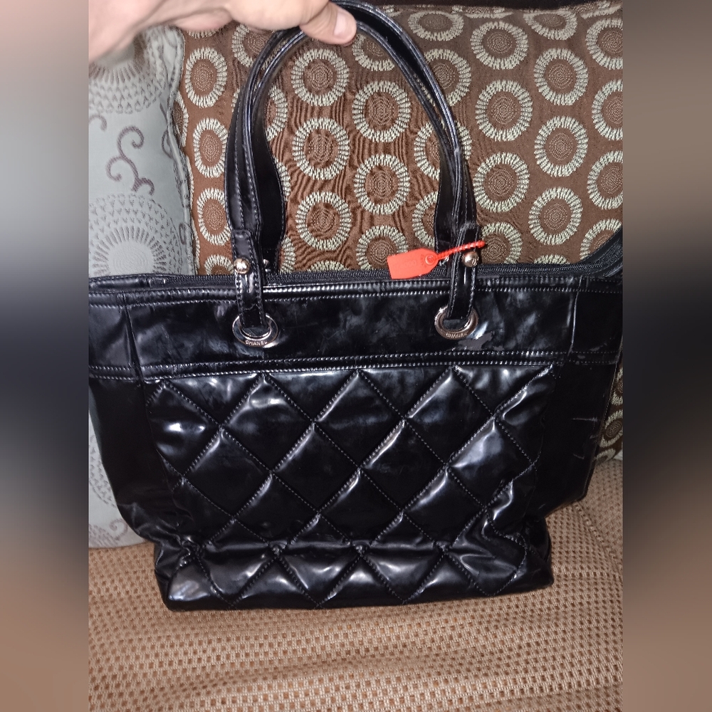 Chanel quilted leather tote bag